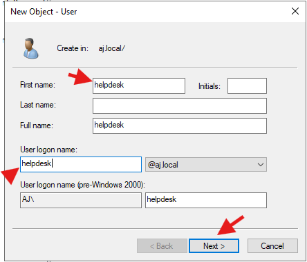 Active Directory Account Creation