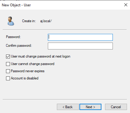 Active Directory Account Creation