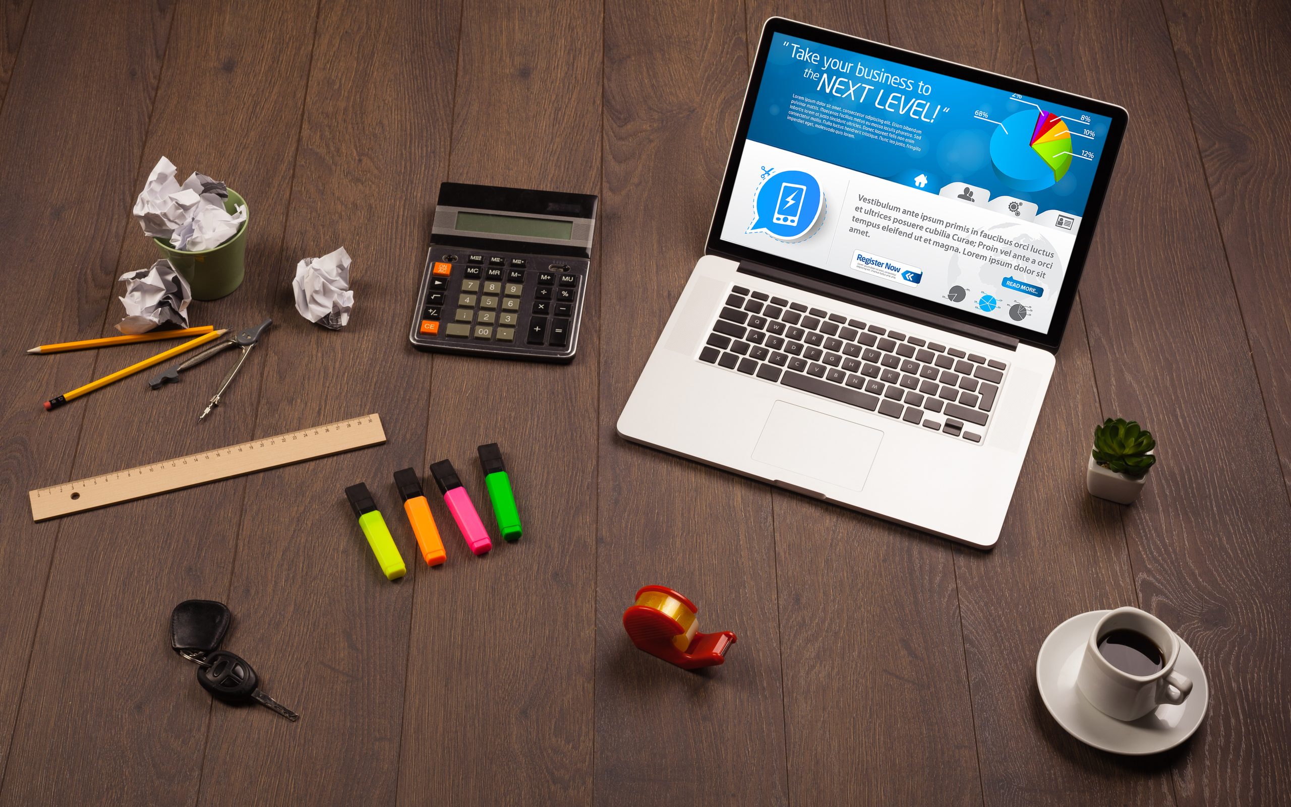 laptop on office wooden desk with business website 2025 10 13 12 32 54 utc scaled